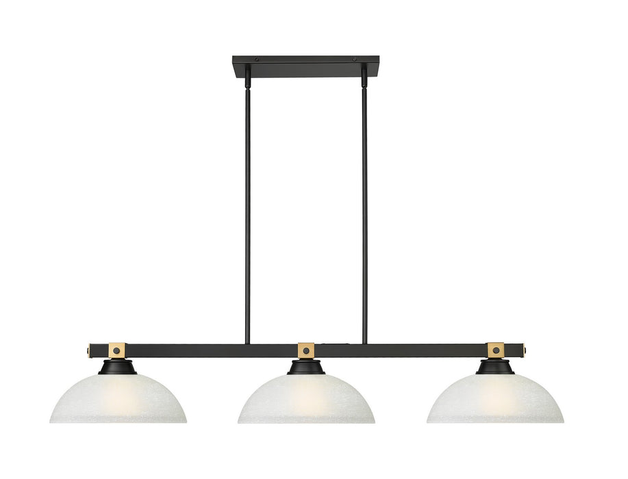 Z-Lite 1955-3MB-RB-DWL14 Three Light Billiard, Matte Black + Rubbed Brass