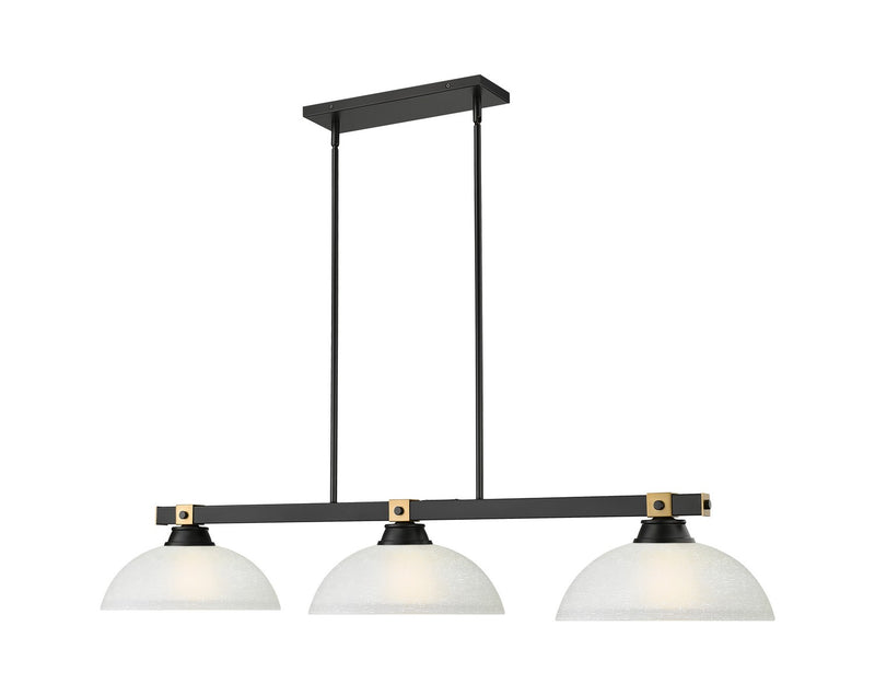 Z-Lite 1955-3MB-RB-DWL14 Three Light Billiard, Matte Black + Rubbed Brass