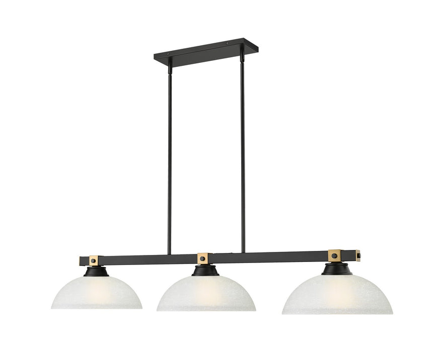 Z-Lite 1955-3MB-RB-DWL14 Three Light Billiard, Matte Black + Rubbed Brass