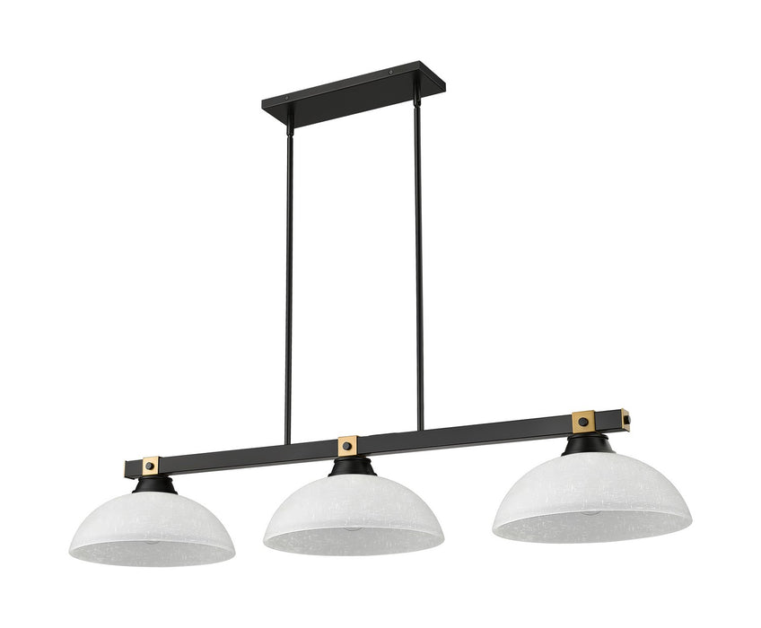 Z-Lite 1955-3MB-RB-DWL14 Three Light Billiard, Matte Black + Rubbed Brass