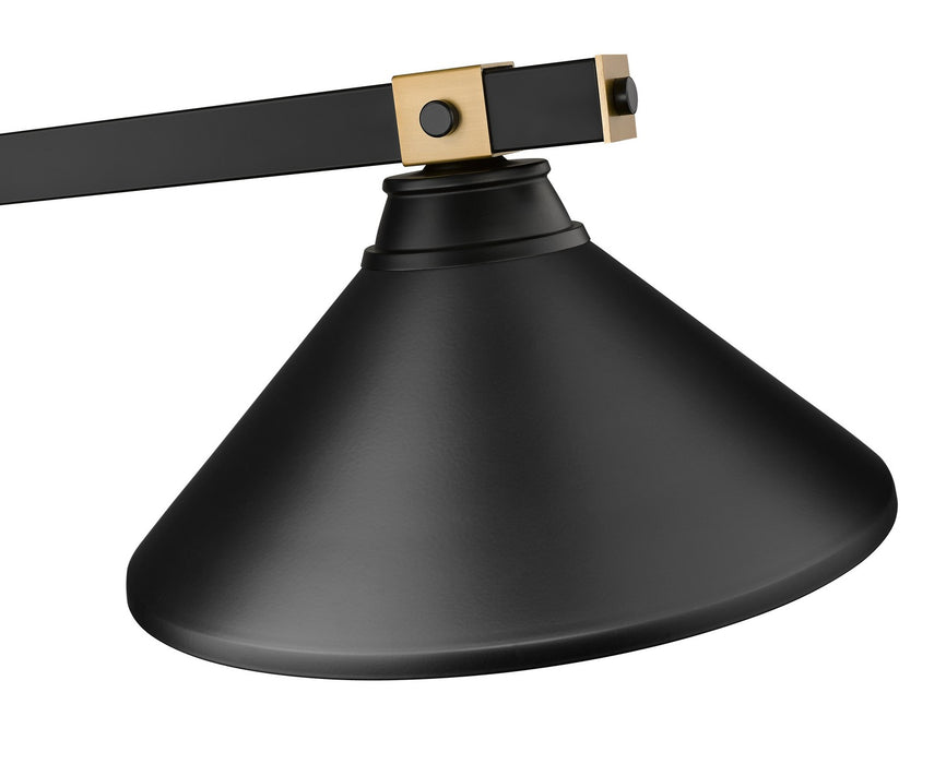 Z-Lite 1955-3MB-RB-MMB Three Light Billiard, Matte Black + Rubbed Brass