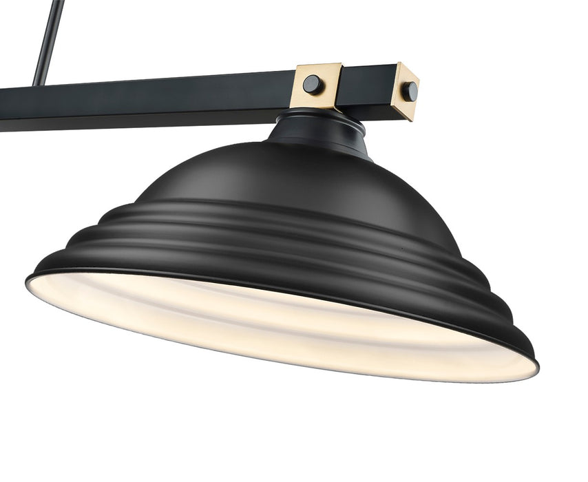 Z-Lite 1955-3MB-RB-SMB Three Light Billiard, Matte Black + Rubbed Brass
