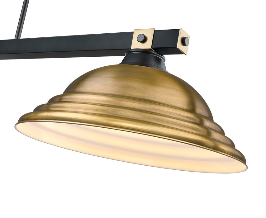 Z-Lite 1955-3MB-RB-SRB Three Light Billiard, Matte Black + Rubbed Brass