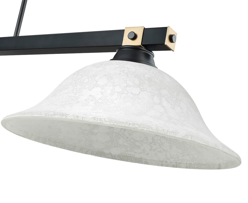 Z-Lite 1955-3MB-RB-WM16 Three Light Billiard, Matte Black + Rubbed Brass