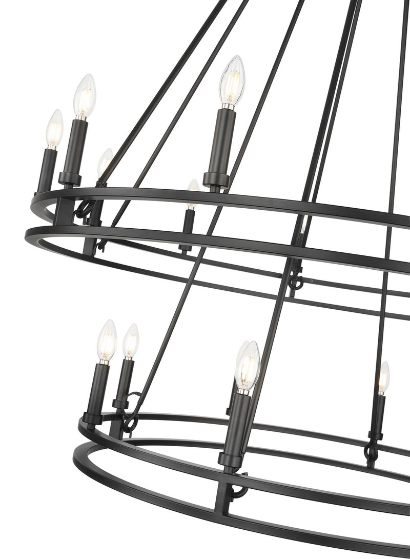 Z-Lite 4005-20MB 20 Light Chandelier, Matte Black