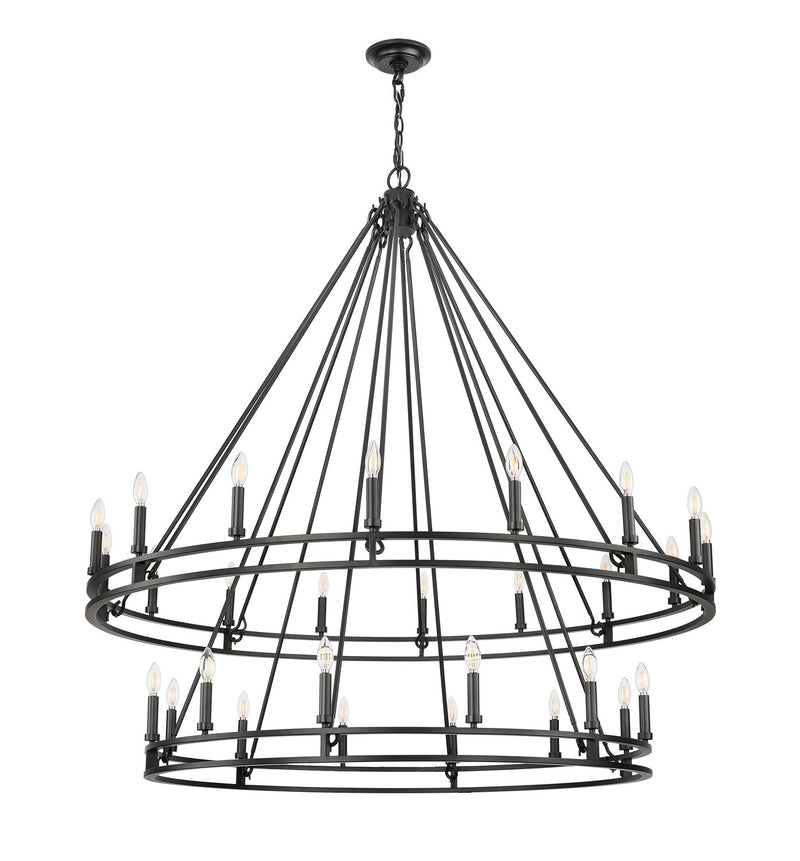Z-Lite 4005-28MB 28 Light Chandelier, Matte Black