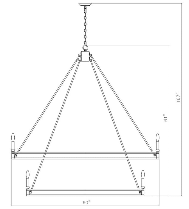 Z-Lite 4005-28MB 28 Light Chandelier, Matte Black