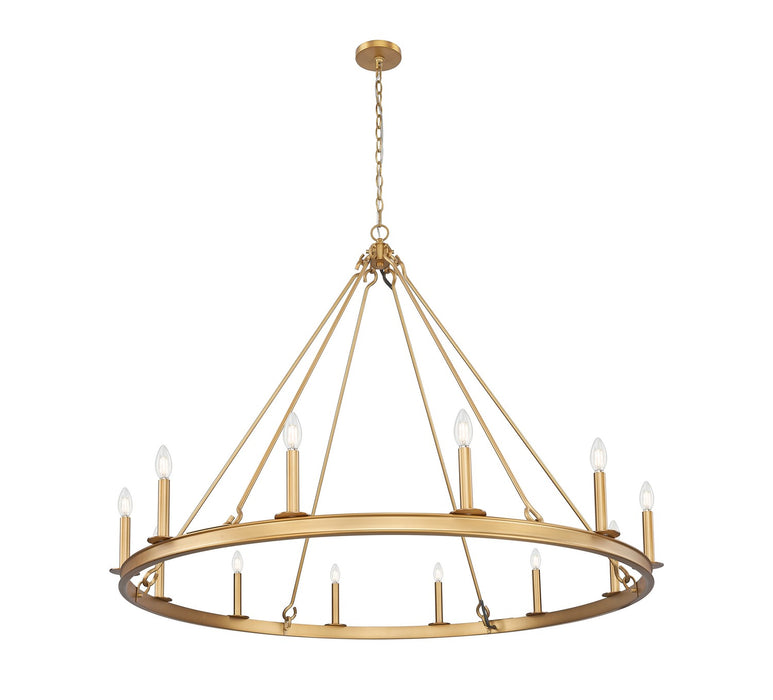 Z-Lite 482R-12RB 12 Light Chandelier, Rubbed Brass