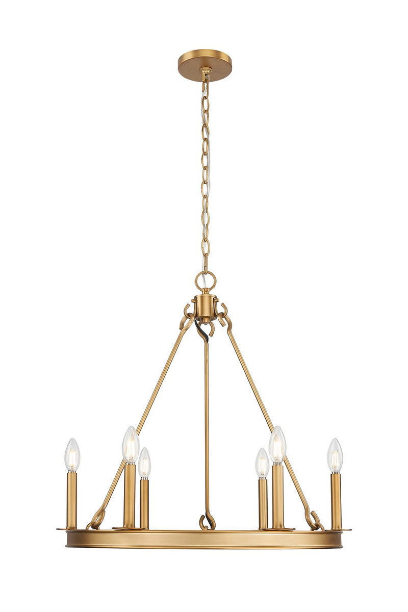 Z-Lite 482R-6RB Six Light Chandelier, Rubbed Brass