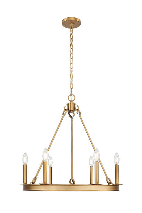 Z-Lite 482R-6RB Six Light Chandelier, Rubbed Brass