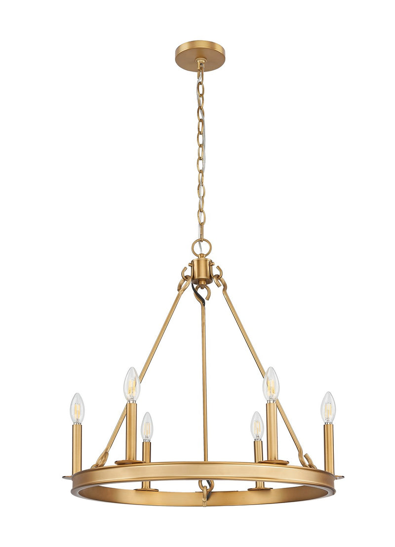 Z-Lite 482R-6RB Six Light Chandelier, Rubbed Brass