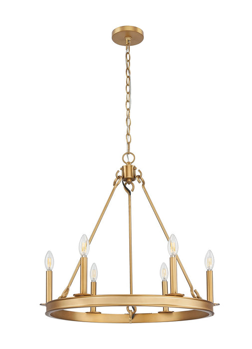Z-Lite 482R-6RB Six Light Chandelier, Rubbed Brass