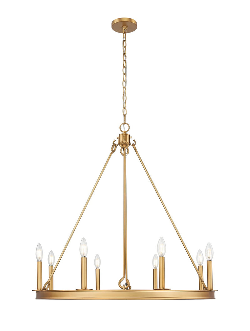 Z-Lite 482R-8RB Eight Light Chandelier, Rubbed Brass