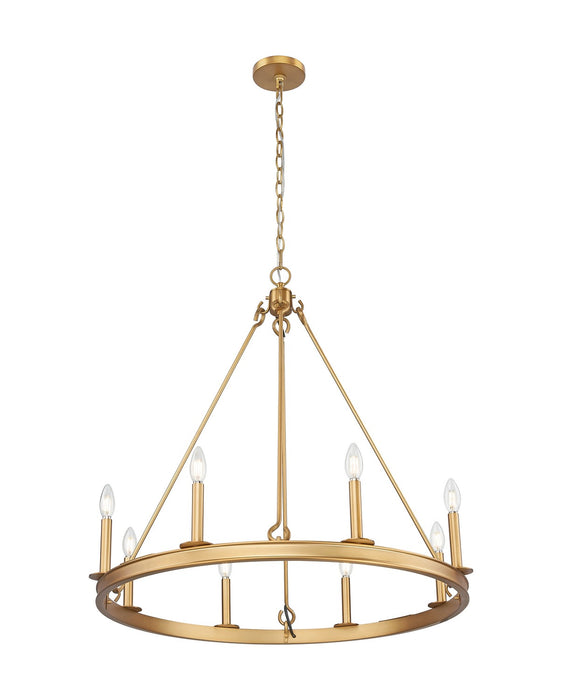 Z-Lite 482R-8RB Eight Light Chandelier, Rubbed Brass