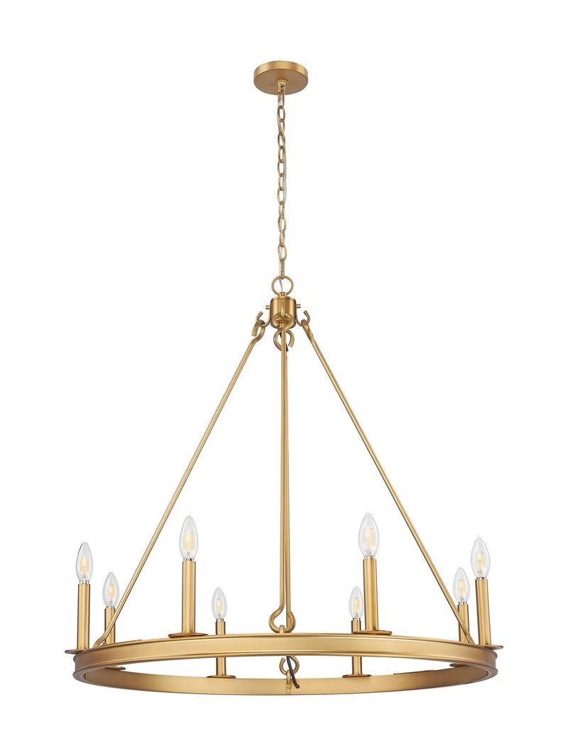 Z-Lite 482R-8RB Eight Light Chandelier, Rubbed Brass