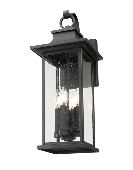 Z-Lite 5017B-BK Four Light Outdoor Wall Light, Black