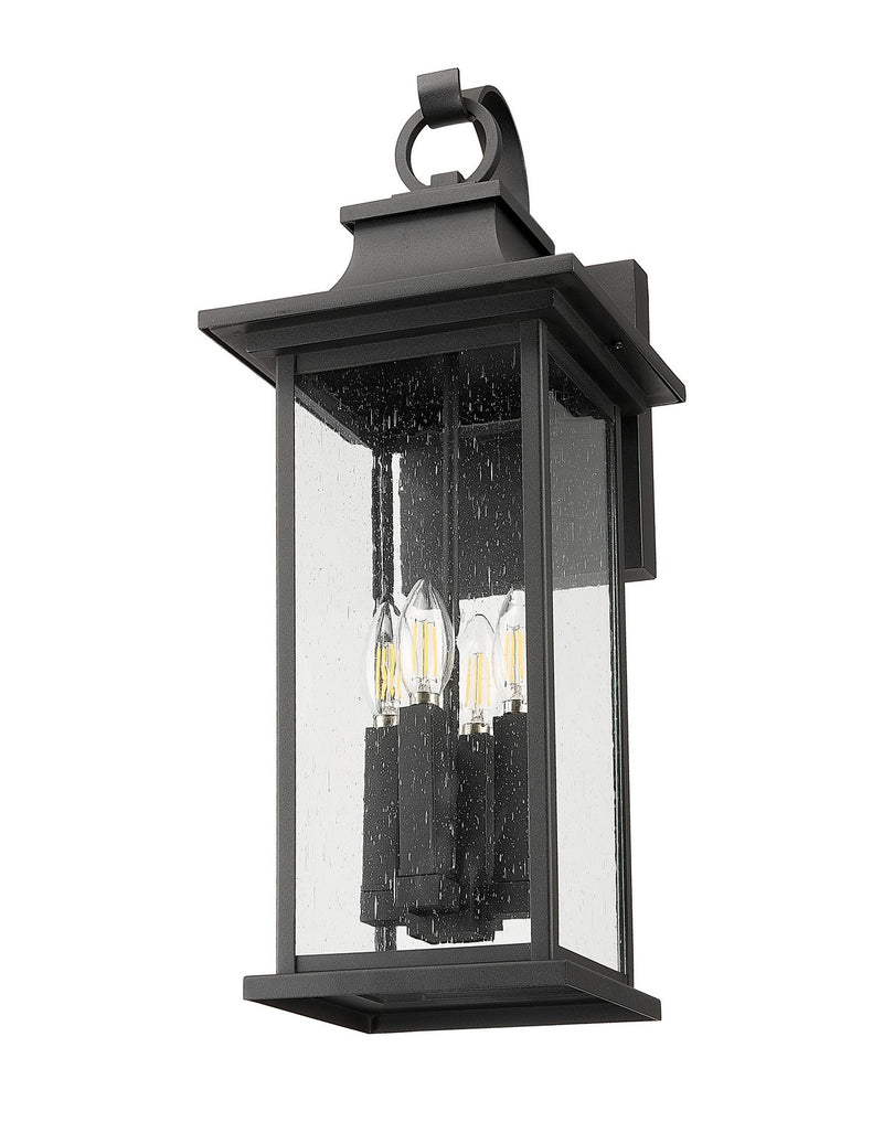 Z-Lite 5017B-BK Four Light Outdoor Wall Light, Black