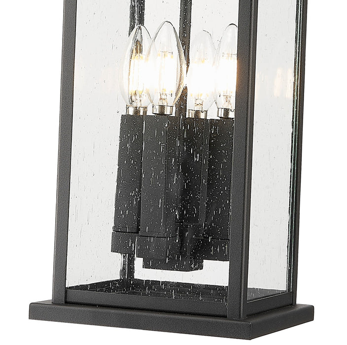 Z-Lite 5017CHB-BK Four Light Outdoor Chain Mount Ceiling Fixture, Black