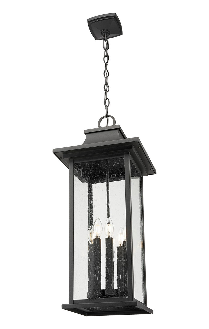 Z-Lite 5017CHXL-BK Six Light Outdoor Chain Mount Ceiling Fixture, Black