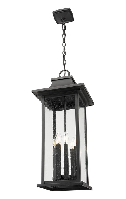 Z-Lite 5017CHXL-BK Six Light Outdoor Chain Mount Ceiling Fixture, Black