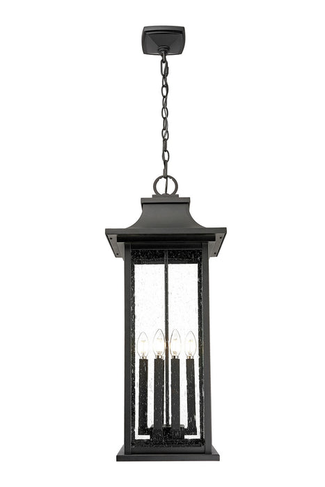 Z-Lite 5017CHXL-BK Six Light Outdoor Chain Mount Ceiling Fixture, Black