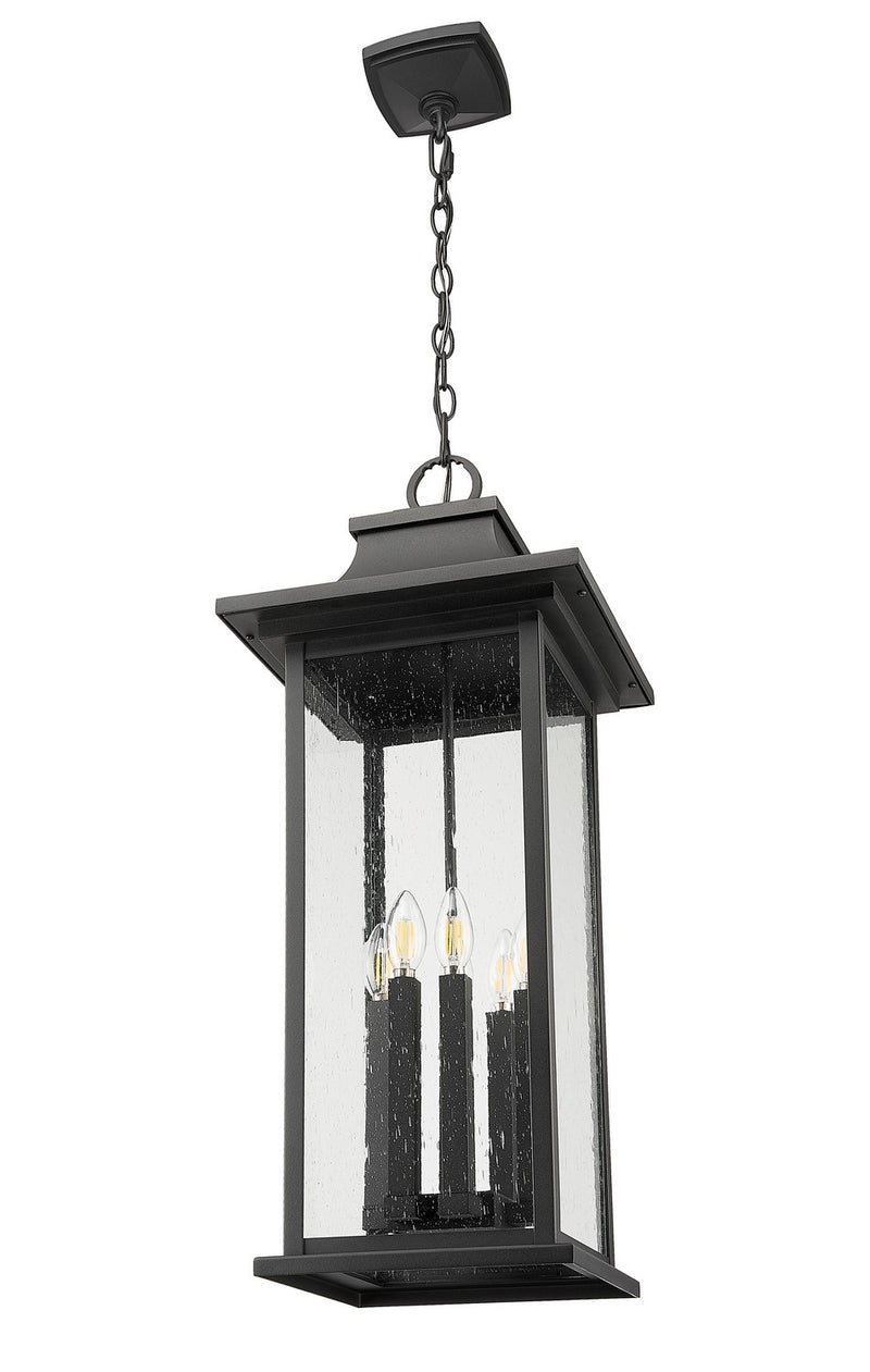 Z-Lite 5017CHXL-BK Six Light Outdoor Chain Mount Ceiling Fixture, Black