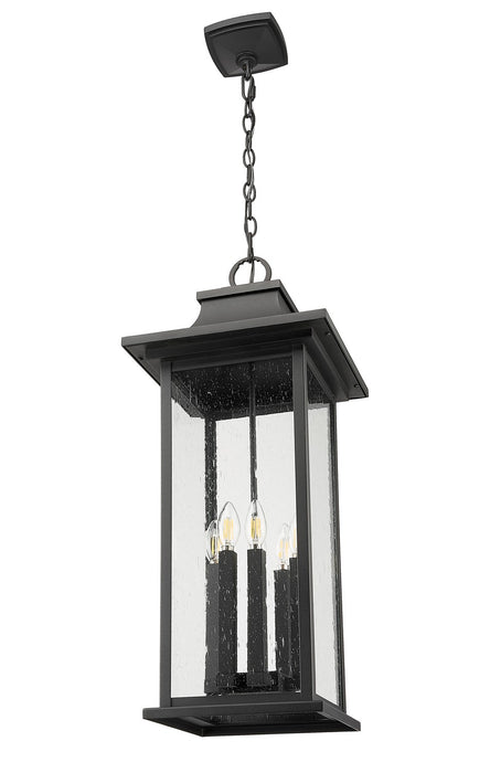 Z-Lite 5017CHXL-BK Six Light Outdoor Chain Mount Ceiling Fixture, Black
