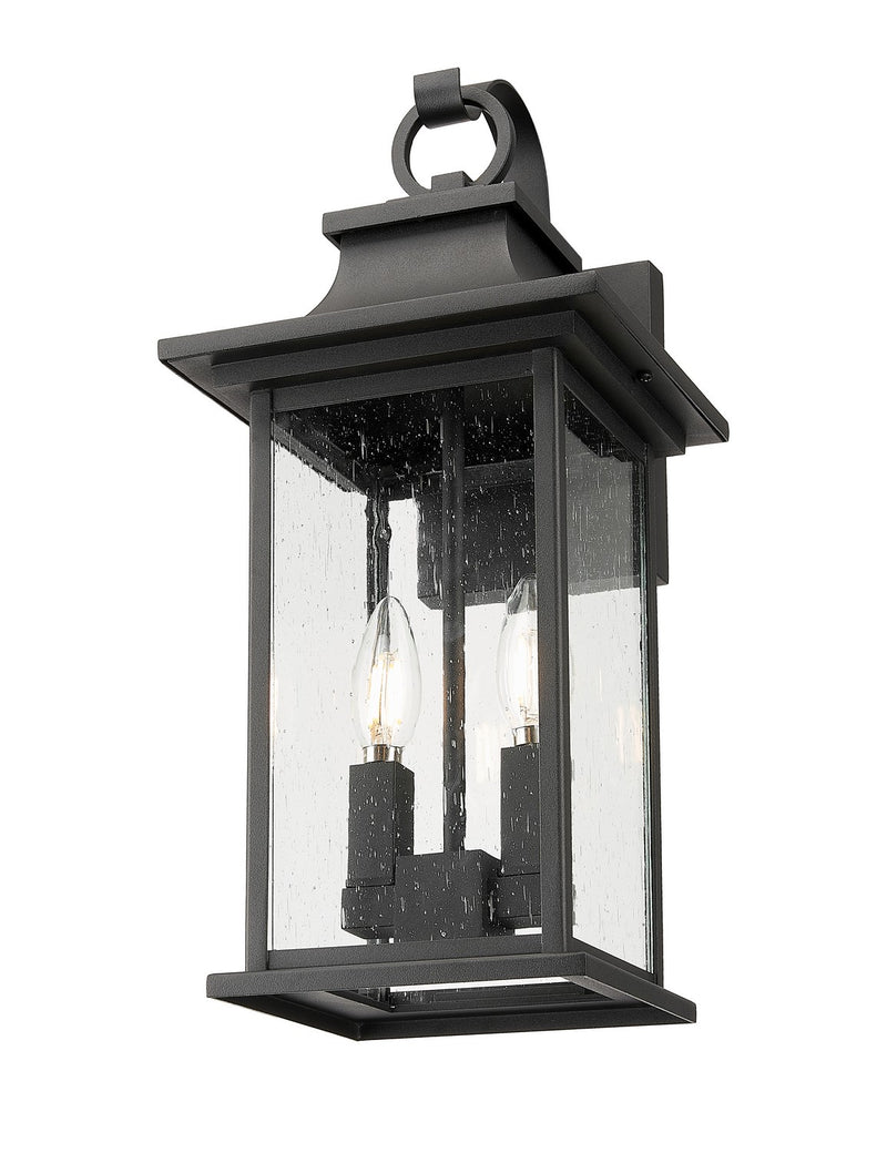 Z-Lite 5017M-BK Two Light Outdoor Wall Sconce, Black