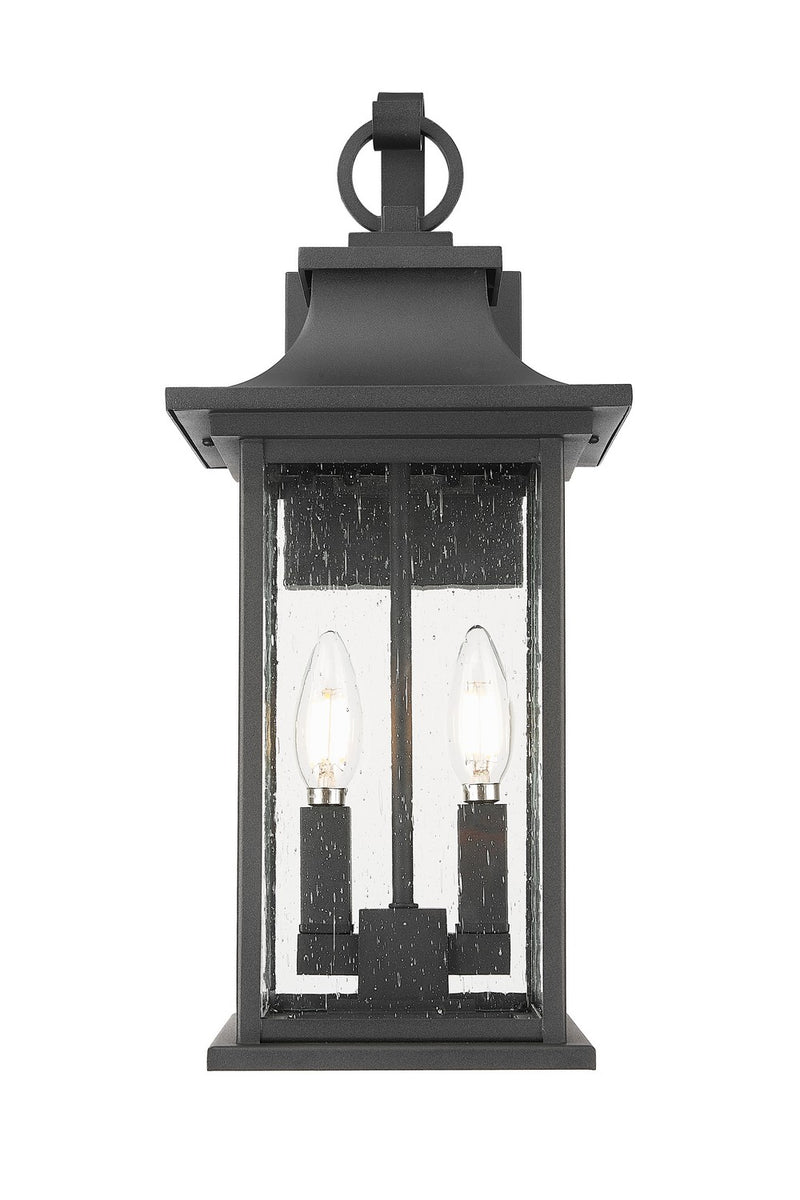 Z-Lite 5017M-BK Two Light Outdoor Wall Sconce, Black