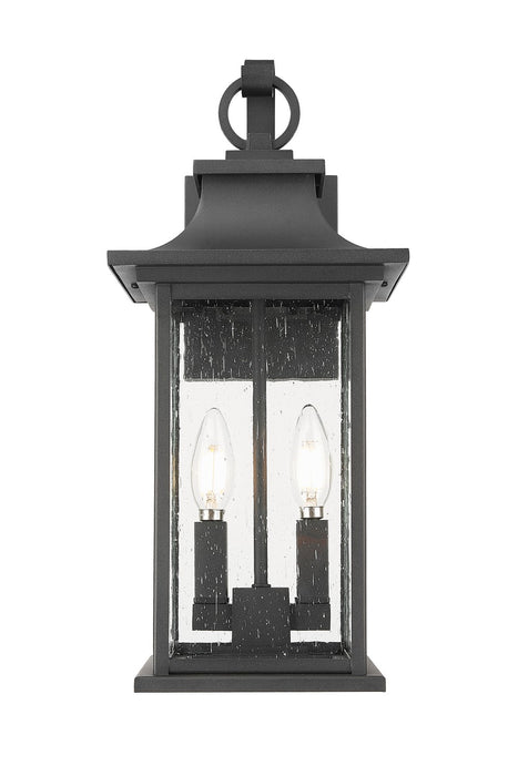 Z-Lite 5017M-BK Two Light Outdoor Wall Sconce, Black