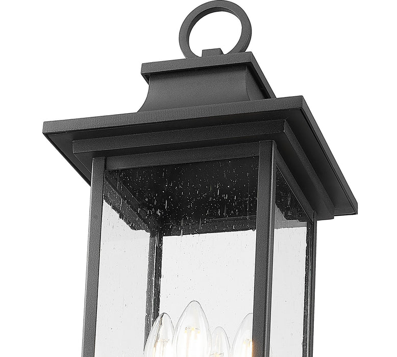 Z-Lite 5017PHBR-564P-BK Four Light Outdoor Post Mounted Fixture, Black