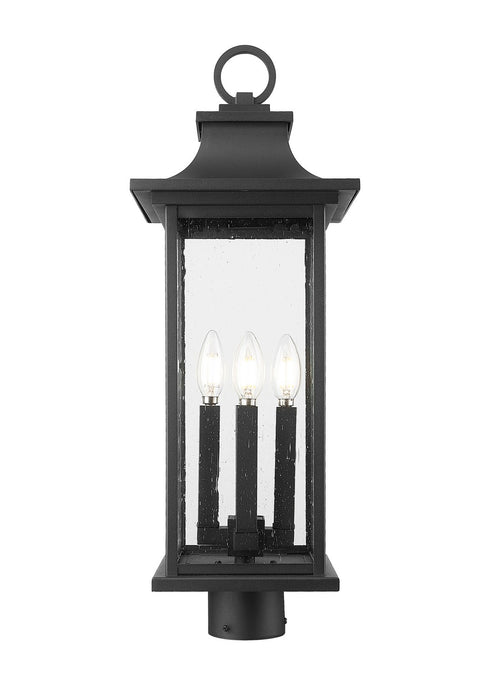 Z-Lite 5017PHBR-BK Four Light Outdoor Post Mount Fixture, Black