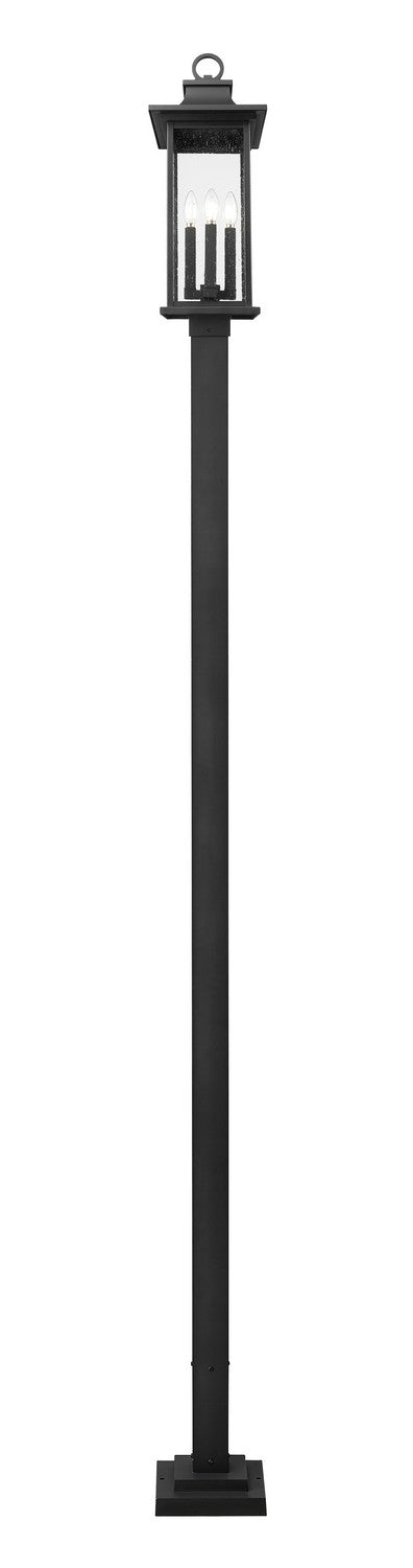 Z-Lite 5017PHBS-536P-BK Four Light Outdoor Post Mounted Fixture, Black