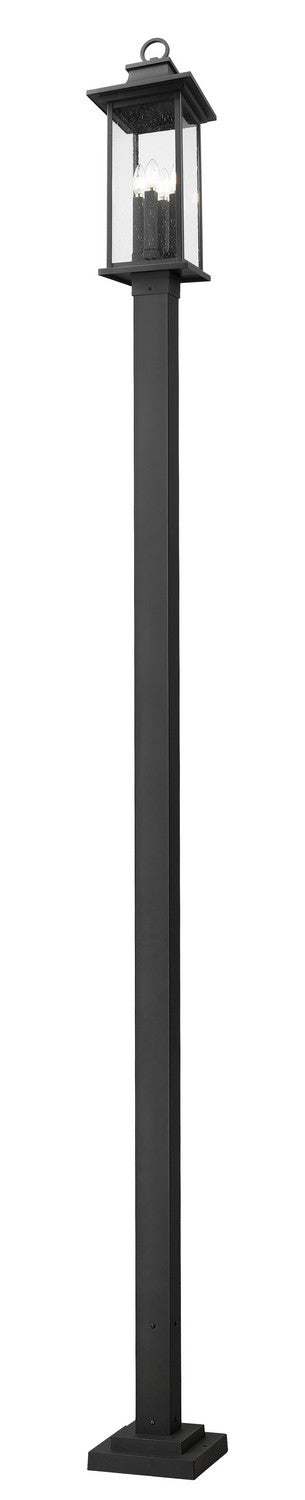 Z-Lite 5017PHBS-536P-BK Four Light Outdoor Post Mounted Fixture, Black