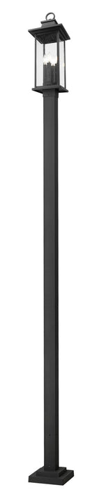 Z-Lite 5017PHBS-536P-BK Four Light Outdoor Post Mounted Fixture, Black