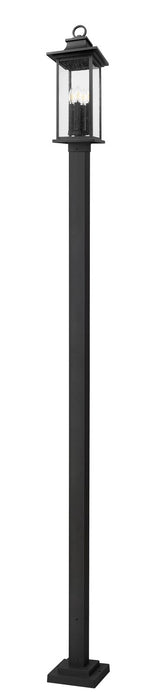 Z-Lite 5017PHBS-536P-BK Four Light Outdoor Post Mounted Fixture, Black