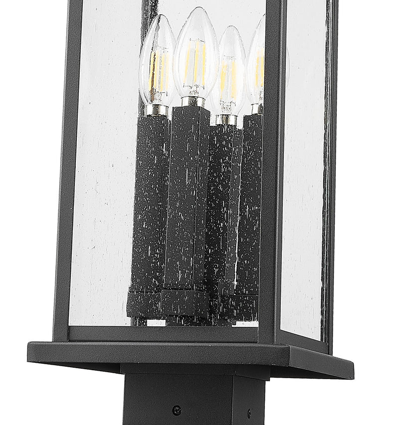 Z-Lite 5017PHBS-536P-BK Four Light Outdoor Post Mounted Fixture, Black