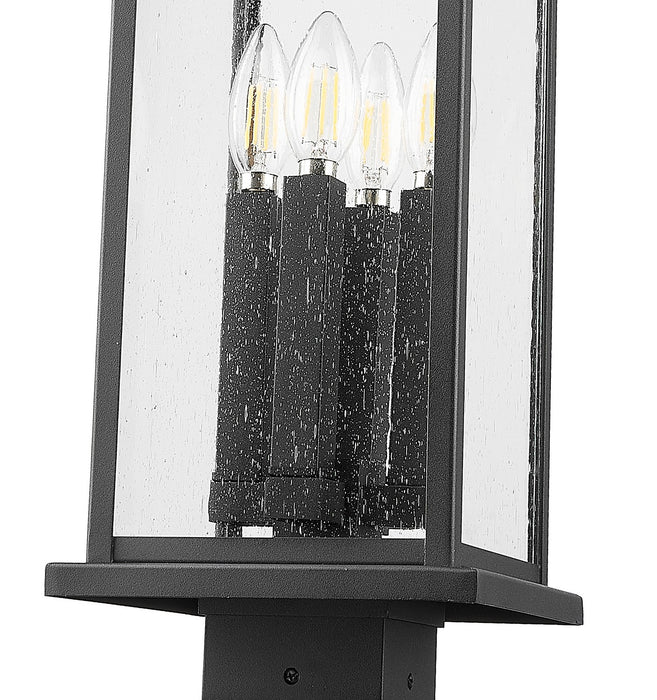 Z-Lite 5017PHBS-536P-BK Four Light Outdoor Post Mounted Fixture, Black