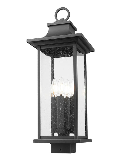Z-Lite 5017PHBS-BK Four Light Outdoor Post Mount Fixture, Black