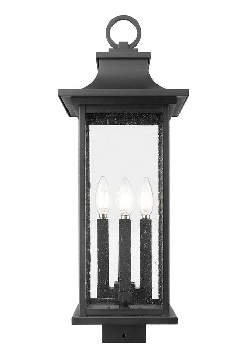 Z-Lite 5017PHBS-BK Four Light Outdoor Post Mount Fixture, Black
