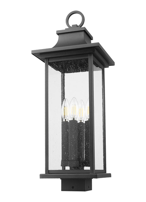 Z-Lite 5017PHBS-BK Four Light Outdoor Post Mount Fixture, Black