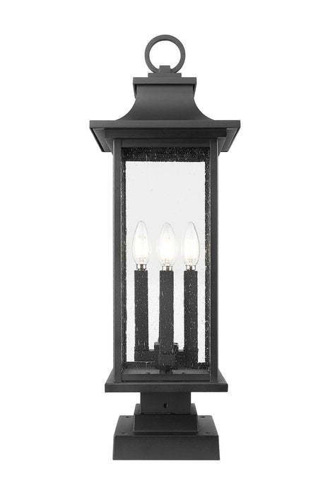 Z-Lite 5017PHBS-SQPM-BK Four Light Outdoor Pier Mounted Fixture, Black