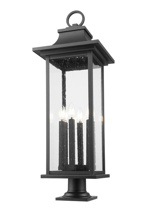 Z-Lite 5017PHXLR-533PM-BK Six Light Outdoor Pier Mounted Fixture, Black