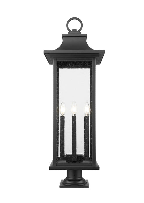 Z-Lite 5017PHXLR-533PM-BK Six Light Outdoor Pier Mounted Fixture, Black