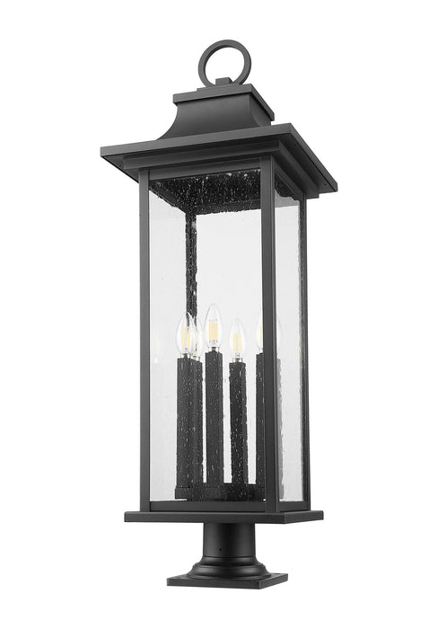 Z-Lite 5017PHXLR-533PM-BK Six Light Outdoor Pier Mounted Fixture, Black
