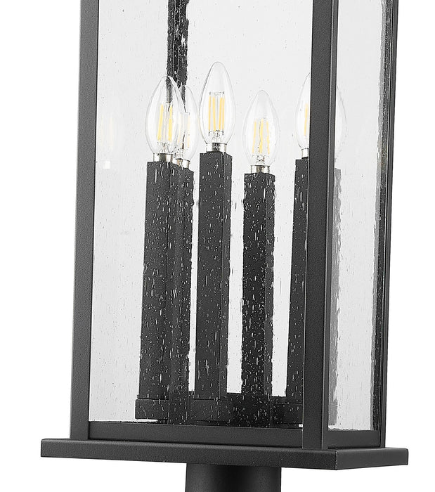 Z-Lite 5017PHXLR-533PM-BK Six Light Outdoor Pier Mounted Fixture, Black