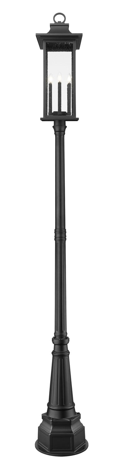 Z-Lite 5017PHXLR-564P-BK Six Light Outdoor Post Mounted Fixture, Black