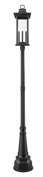 Z-Lite 5017PHXLR-564P-BK Six Light Outdoor Post Mounted Fixture, Black