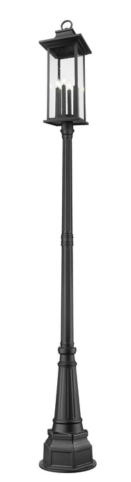 Z-Lite 5017PHXLR-564P-BK Six Light Outdoor Post Mounted Fixture, Black