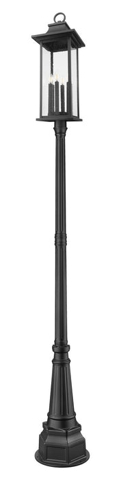 Z-Lite 5017PHXLR-564P-BK Six Light Outdoor Post Mounted Fixture, Black